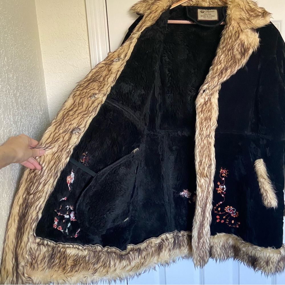Vintage Phoenix Faux Suede and Fur Penny Lane Coat 2X-3X - Picture 7 of 13